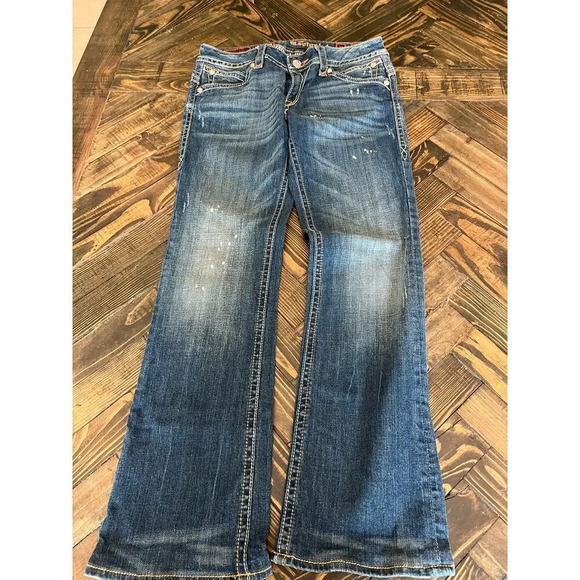 Rock Revival Denim - Rock Revival Patti Boot Cut Women’s 31 Blue Denim Jeans Embellished Bedazzled